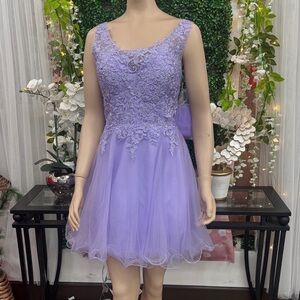 Dancing Queen Lilac Embroidered Gown